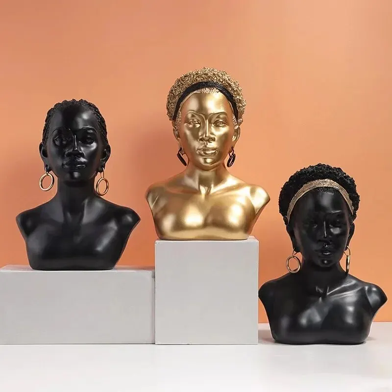 Home Decor African Art Sculptures, African Decor African American Woman and Son Statue,Suitable for Living Room Desktop Decor