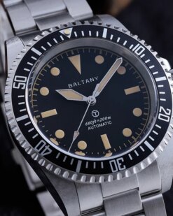 Baltany 39MM Diver Watch Men S3075  MilSubmariner Homage NH38 Automatic 200M Waterproof Vintage Mechanical Sports Watch For Men