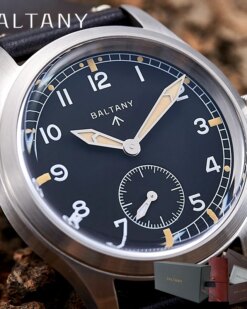 Baltany Men's Quartz D12 Watch 39MM Field Watch S2032 100M Waterproof Sapphire Crystal Luminous VD78Movement Minitary Wristwatch