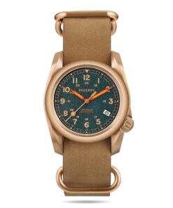 Boderry Voyager bronze field watch with NH35 automatic movement and patina.